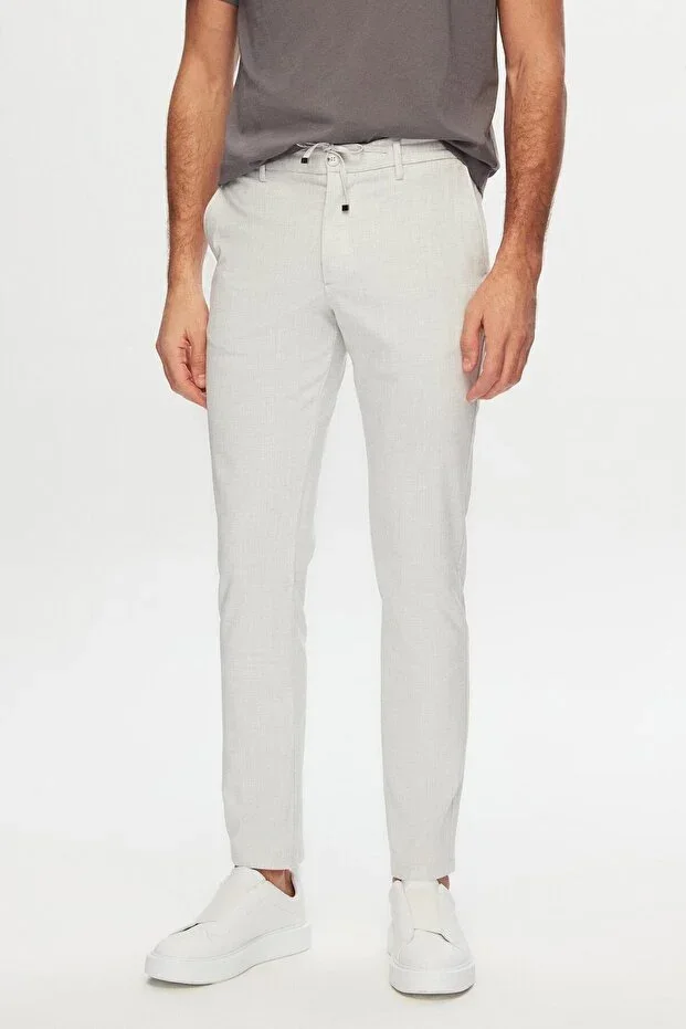 D'S Damat Slim Fit Taş Beli Lastikli İpli Fermuarlı Likralı Rahat Jogger Pantolon
