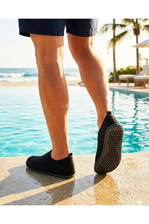 Airfile Pool, Beach and Sea Shoes, Black and Grey Color