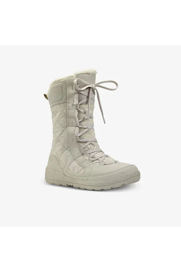 Quechua Women's Outdoor Snow Boot - Waterproof - Beige - NH500 High