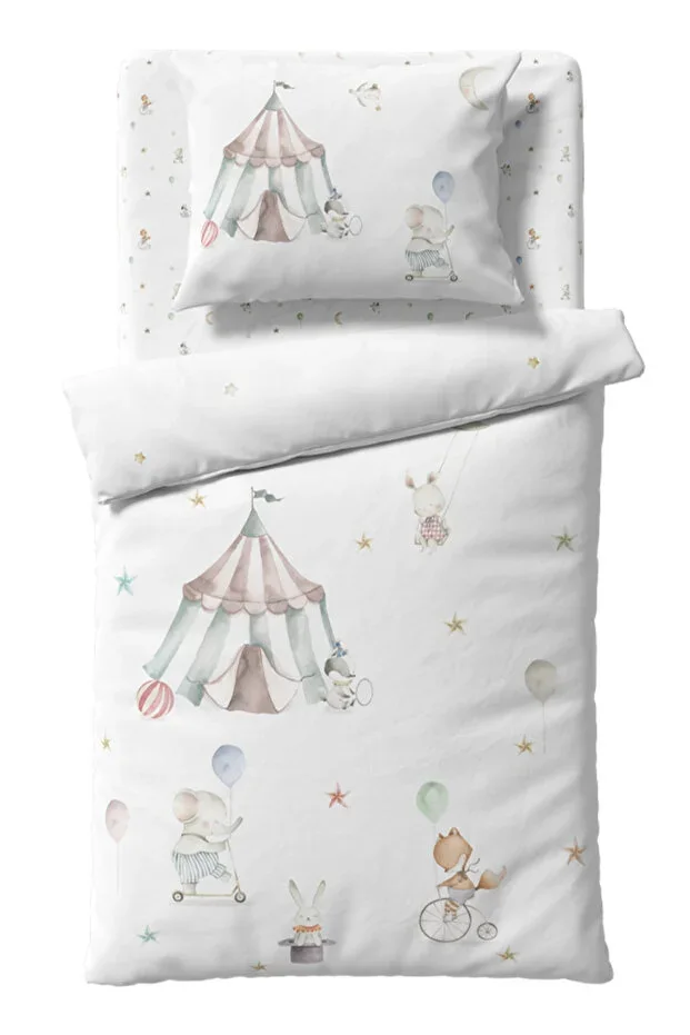 Circus 100% Cotton Sateen Children's Single Duvet Cover Set