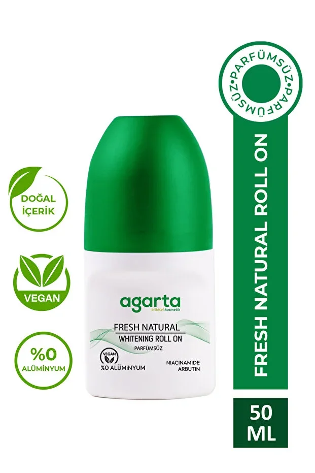 Fragrance-Free Deodorant 24-Hour Effective Whitening Unisex Natural Roll-On 50 ml