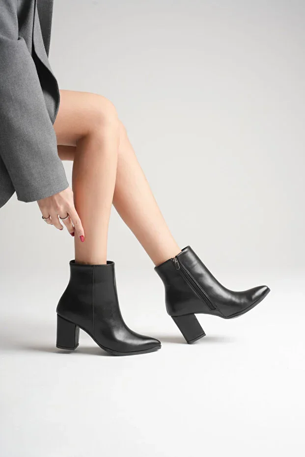 Women's Pointed Toe Chunky Heel Side Zip Boots Casual Daily New Season