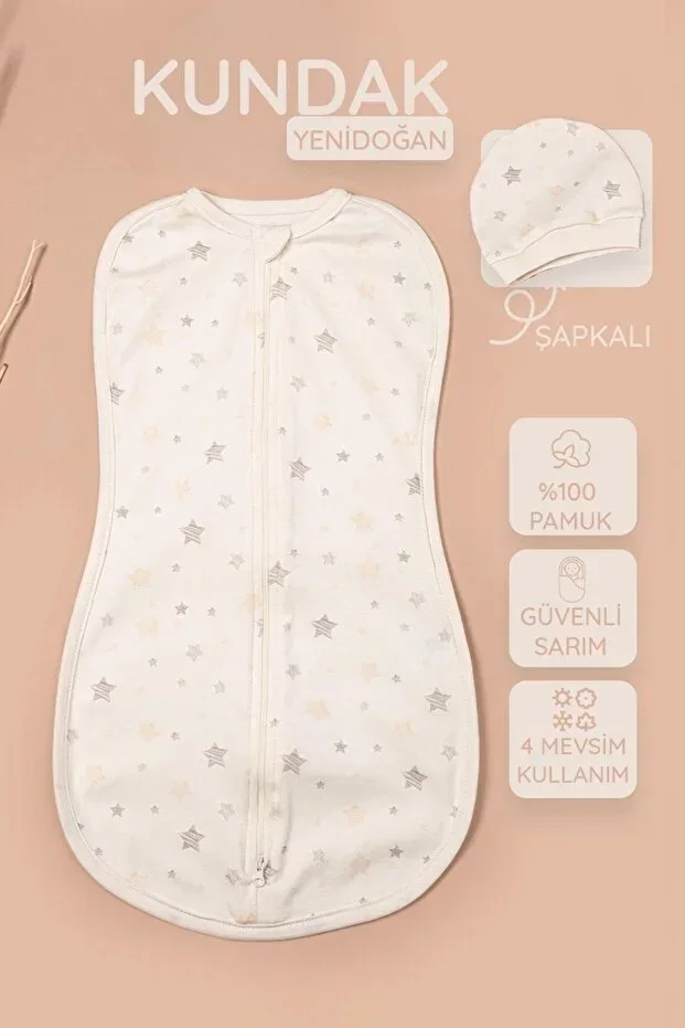 Baby 100% Cotton Swaddle Zippered Soft Jersey Fabric Breathable Fabric