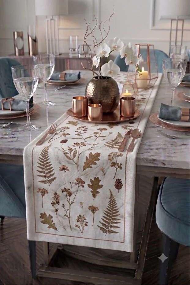 Premium Table Runner Digital Printed Abstract Shape Patterned Decorative Living Room Kitchen Dining Table Runner Cover 45x140 cm