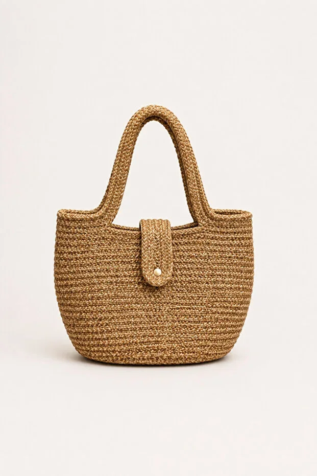 Lure Handmade Straw Handbag Natural Woven Beach Suitable for Daily Use Stylish Timeless Modern Women's Bag 30x20 cm