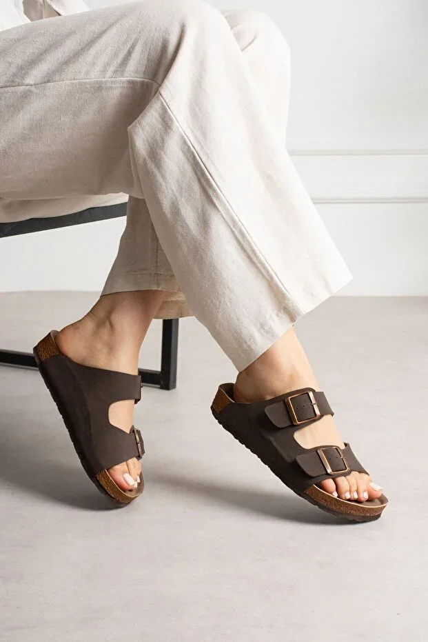 Unisex Orthopedic Sole Slipper Double Strap Buckle Daily Comfortable Home & Outdoor Slipper