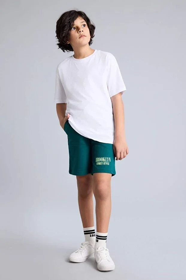 100% Cotton Oversize Printed Shorts Boys H2050A826SM