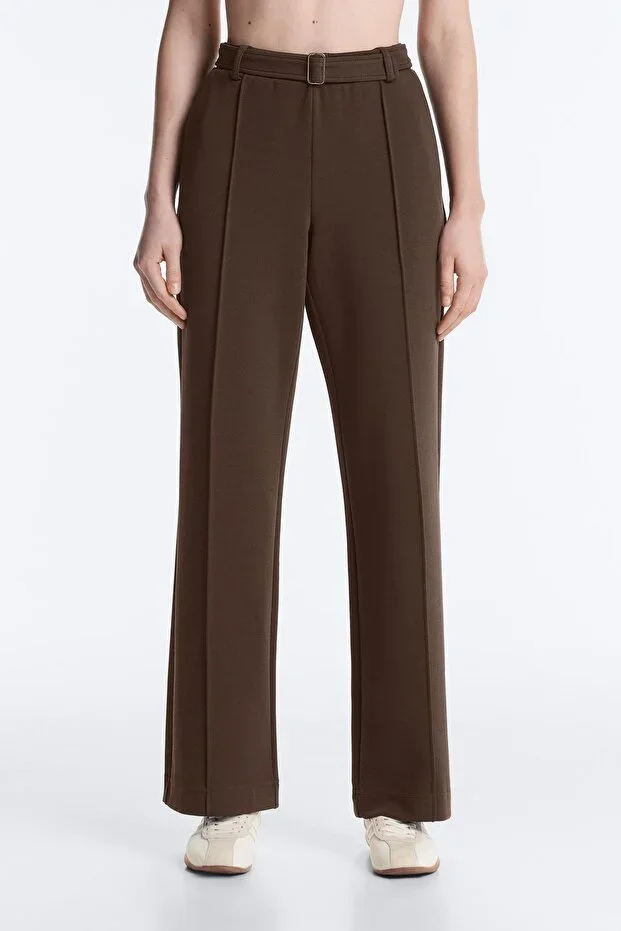 Oysho Ribbed Cotton Slim Low Rise Trousers