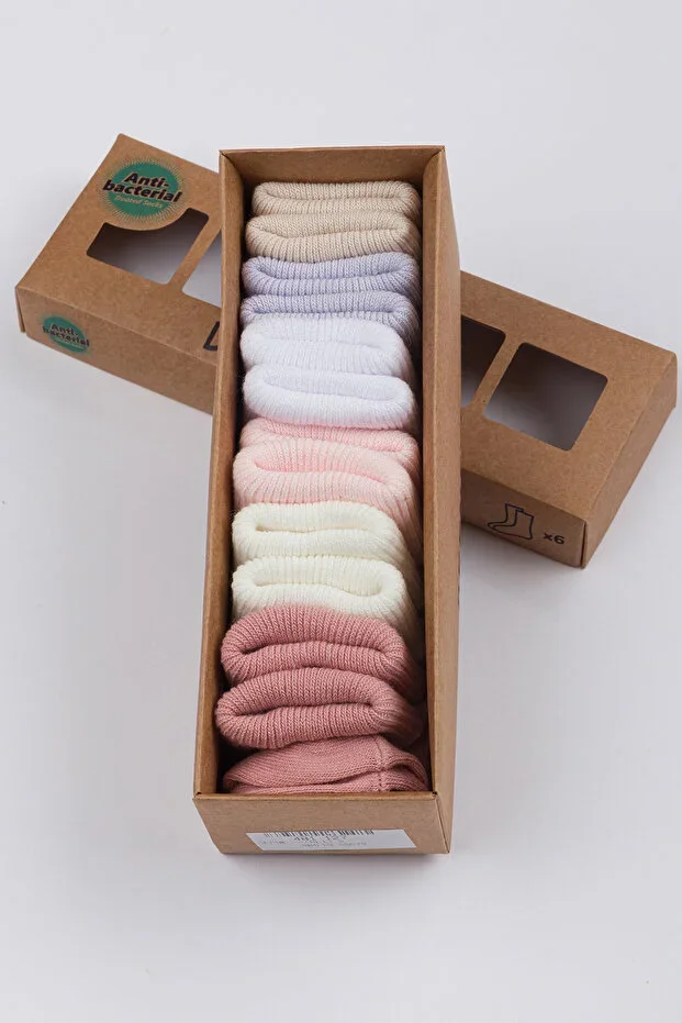 6-Pack Newborn Baby Cotton Socks 0/6 Months
