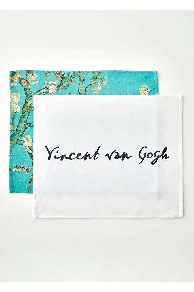 Van Gogh Almond Blossom Cotton 2-Piece Drying Cloth Turquoise (40x50 cm)