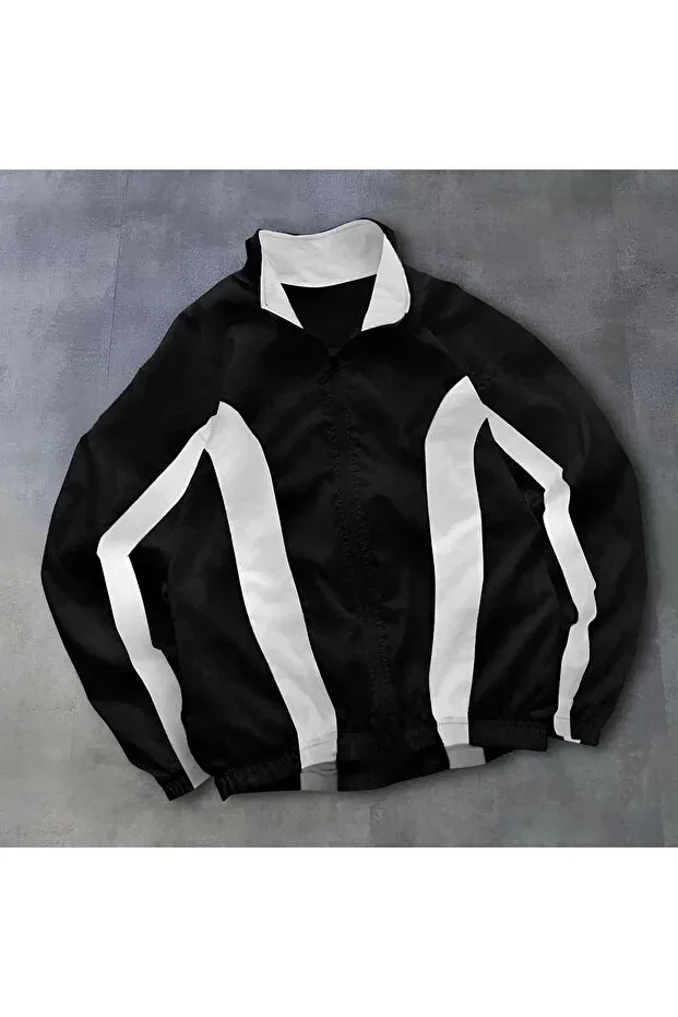 COPY - Black White Unisex Parachute Raincoat