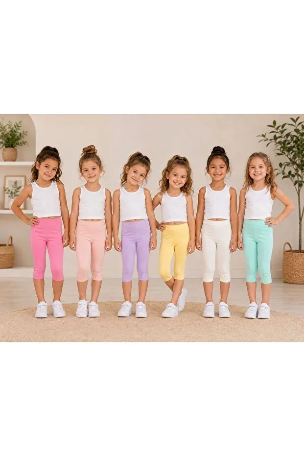 GIRLS COTTON COLORED 6-PACK TIGHTS