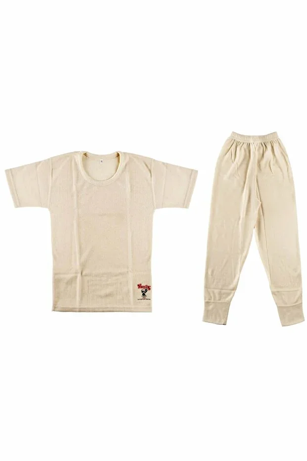 Natural Thermal Wool Children's Undershirt - Thermal Set (Bottom+Top)