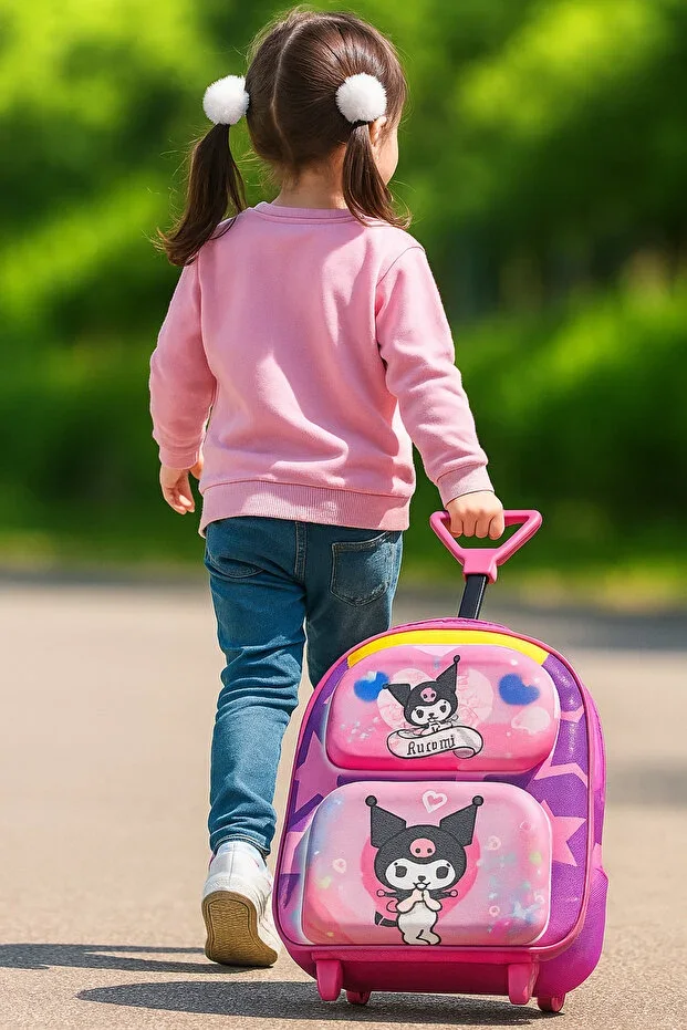 Pull-along KUROMİ Girls Kindergarten Backpack