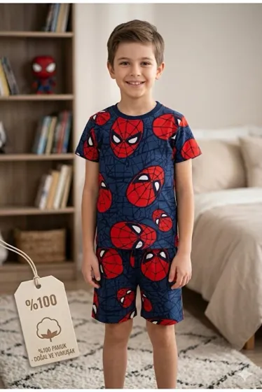 Baby Boys Short Sleeve 2-Piece Pajama Set 100% Cotton Jersey Spider-Man Print