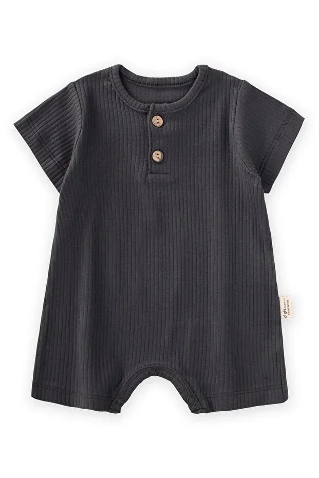 Ribbed Jumpsuit 0-3 Years Anthracite