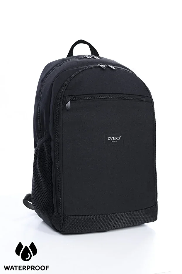 Black Waterproof 3 Compartment Daily Backpack