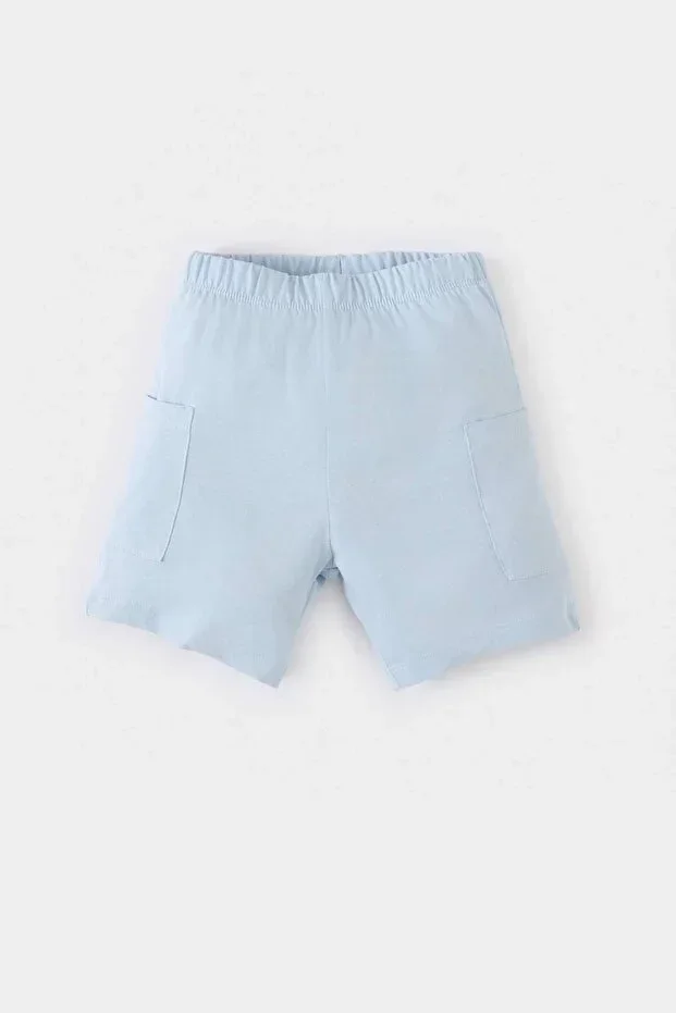 100% Cotton Elastic Waist Pocketed Shorts Baby Boy E7191A525SM