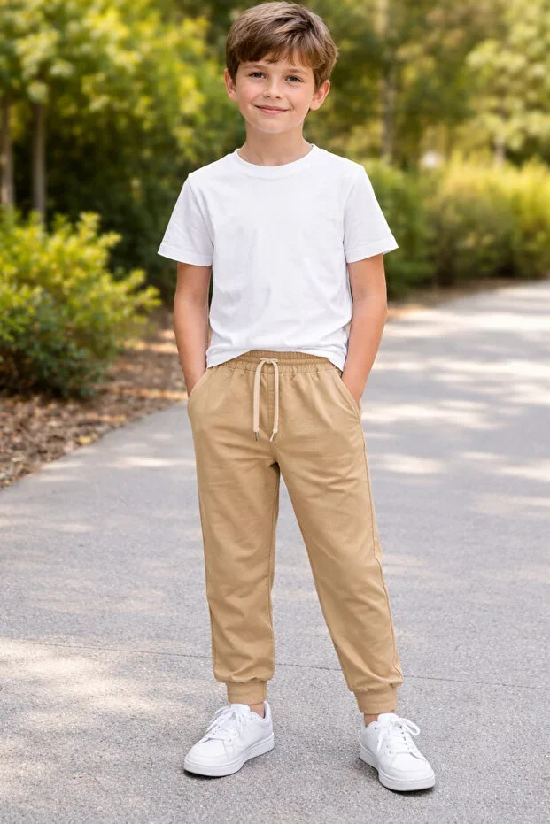 Girl Boy Kids Sweatpants 2-Thread Non-Knee Seasonal