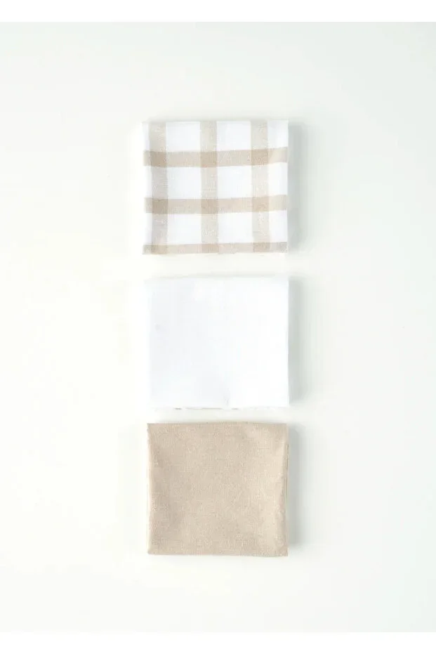 %100 Cotton Bella Maison Liberty Drying Cloth Set 3 pcs Beige (45x65 cm)