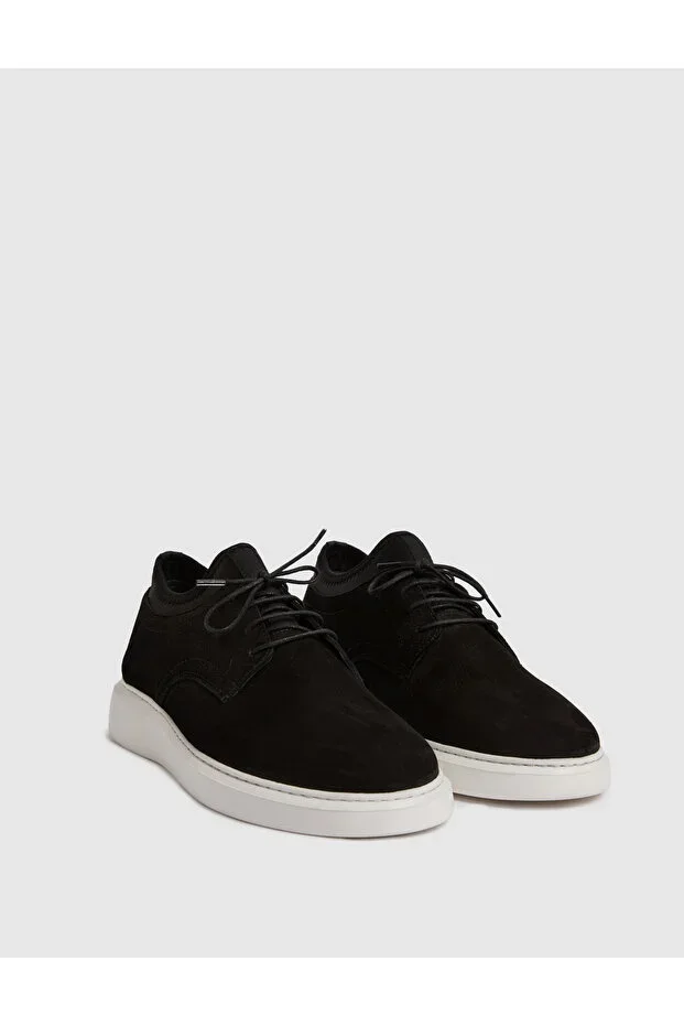 Black 100% Leather Eva Sole Casual Shoes 50327107-VR046
