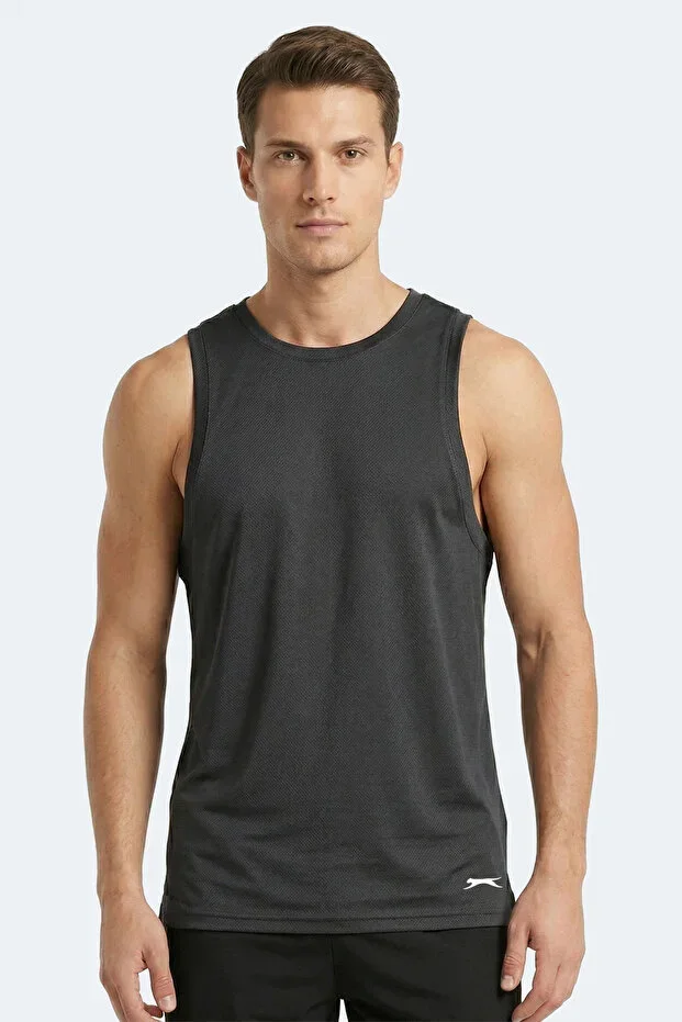 KORBA Men's Sleeveless Dark Grey T-shirt