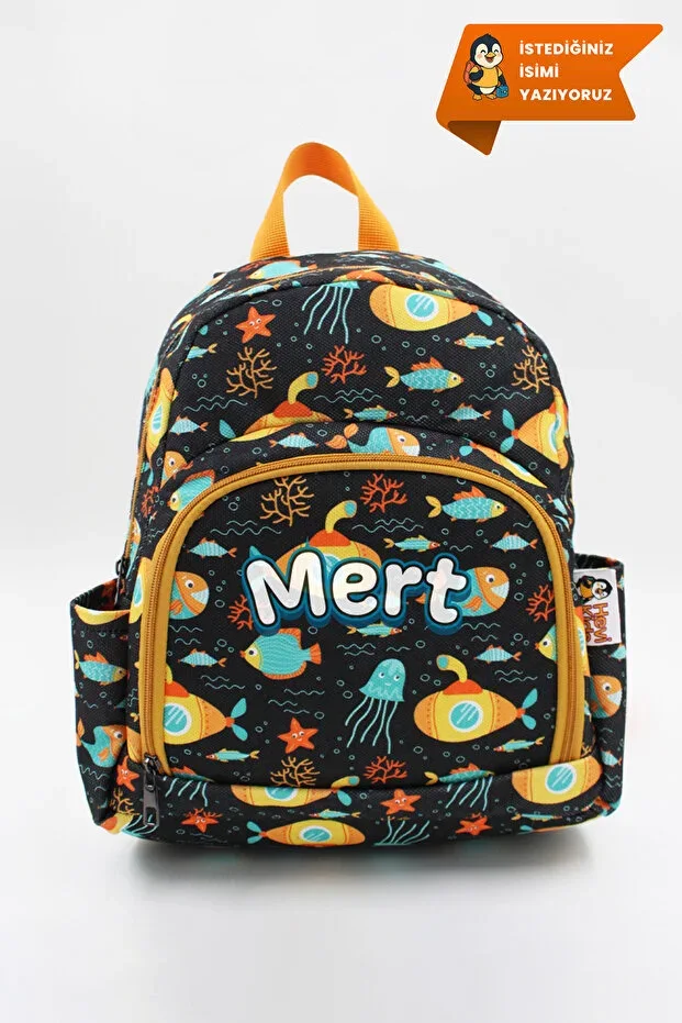 Hevi Kids Personalized Name Kindergarten Bag - Submarine | 3–15 Years Children's Backpack