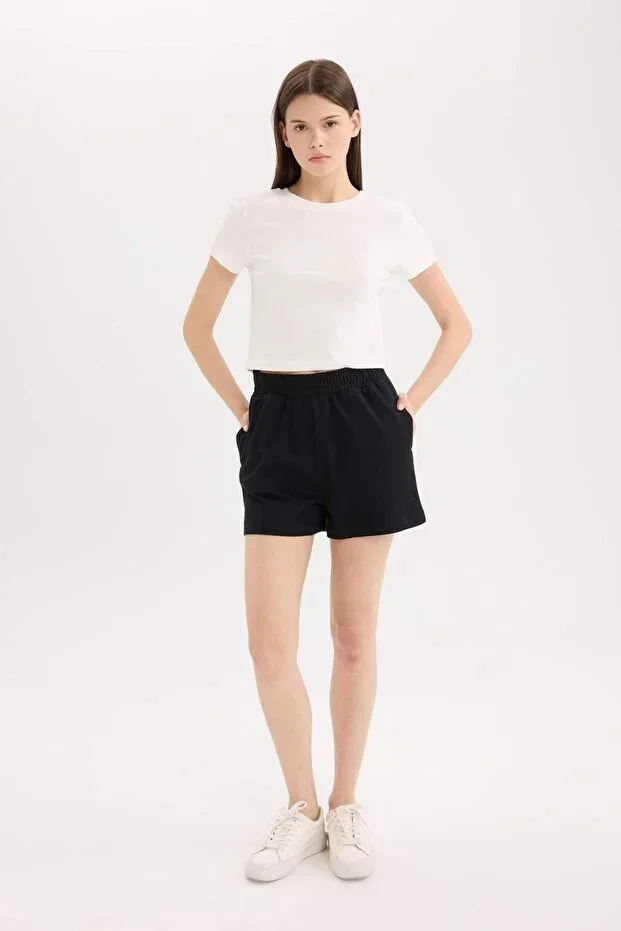 Defacto Elastic Waist Pocket Straight Leg Shorts U3357AZ22SM
