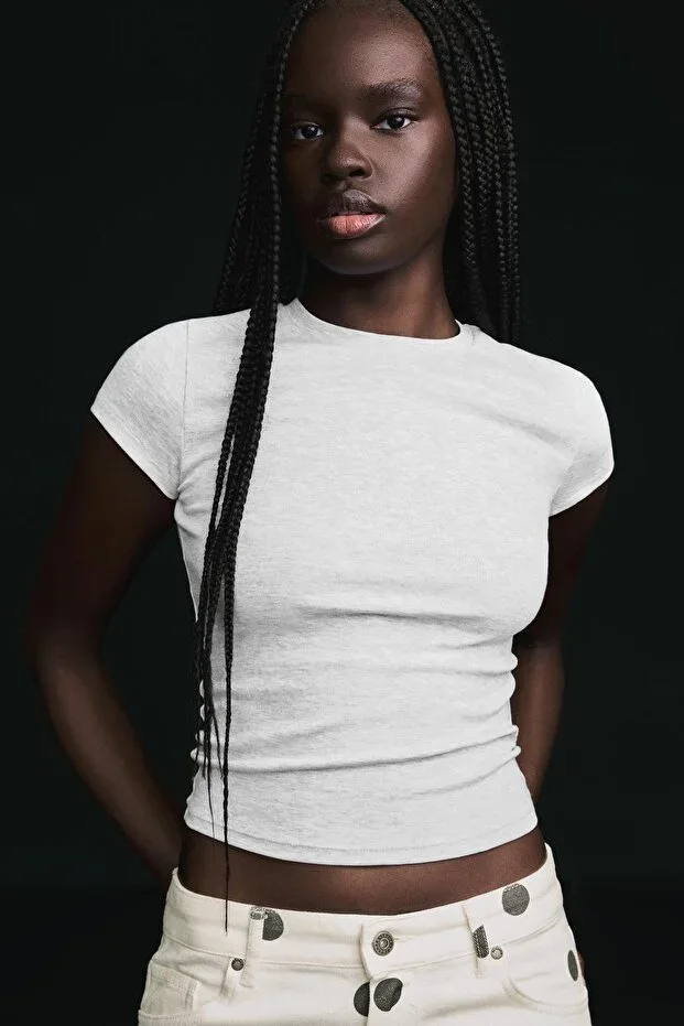 Bershka Short-sleeved crew neck t-shirt