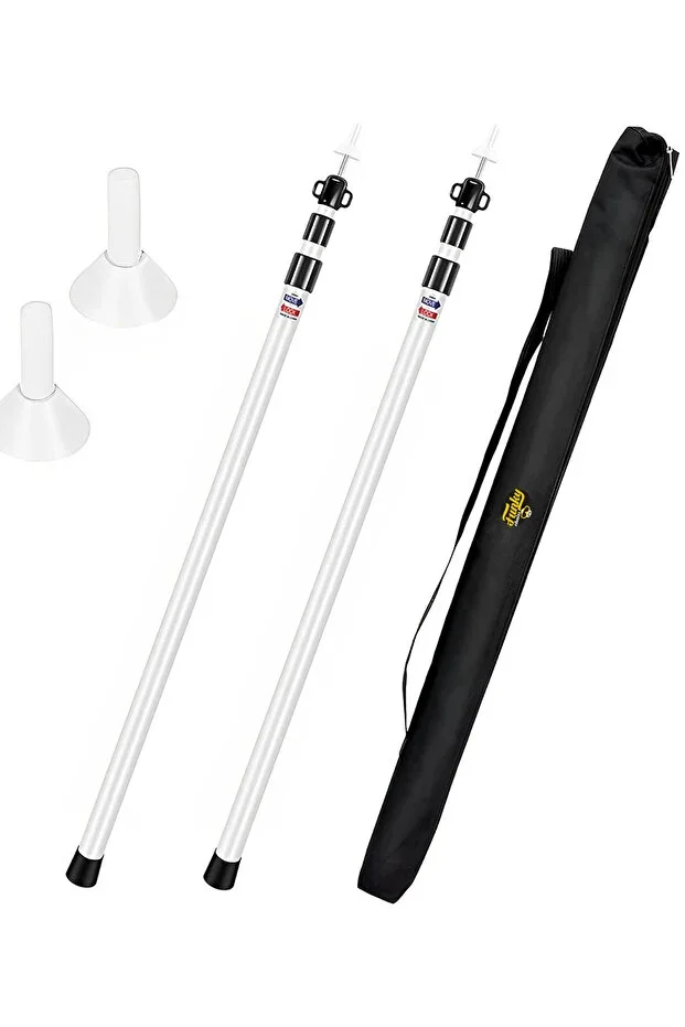 2 Pcs Adjustable Telescopic Aluminum Tarp Awning Tent Pole 230 cm