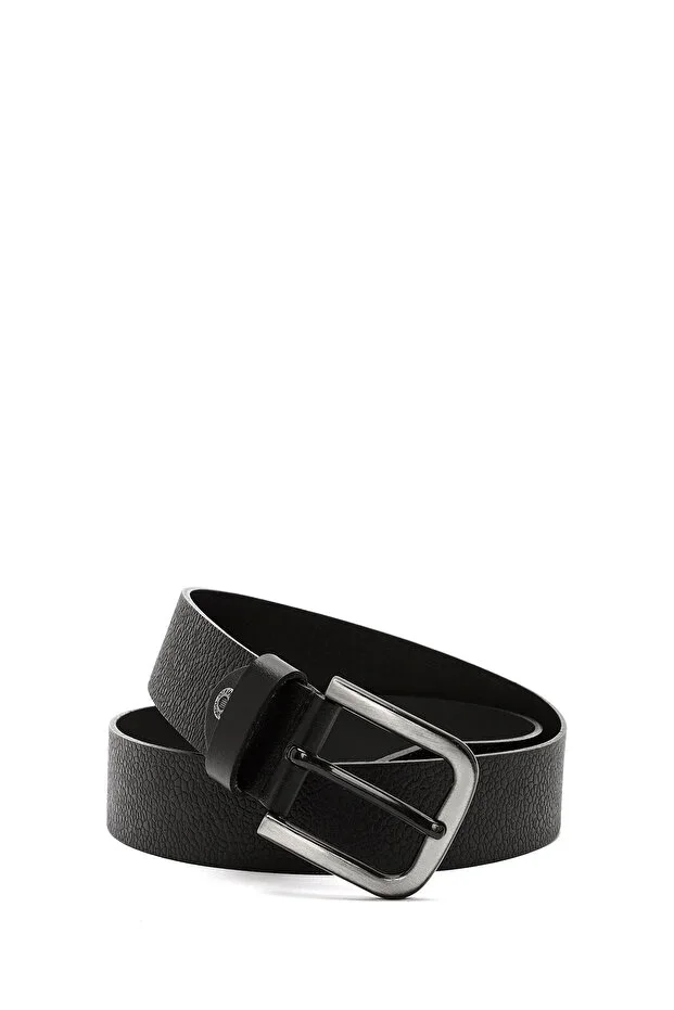 Men's Black Printed Leather Belt 000A2D1304526