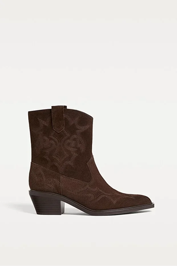 Cowboy Suede Heeled Boots
