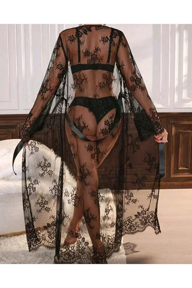 Femme Lace Detailed Robe