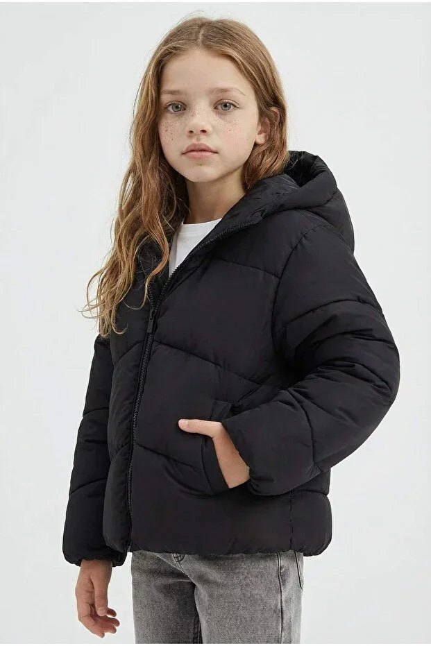 Waterproof Hooded Zip-Up Puffer Jacket Girls C5389A824AU