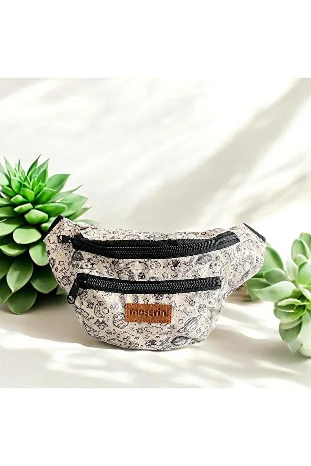 Unisex Space Themed Patterned Shoulder and Waist Bag - Space