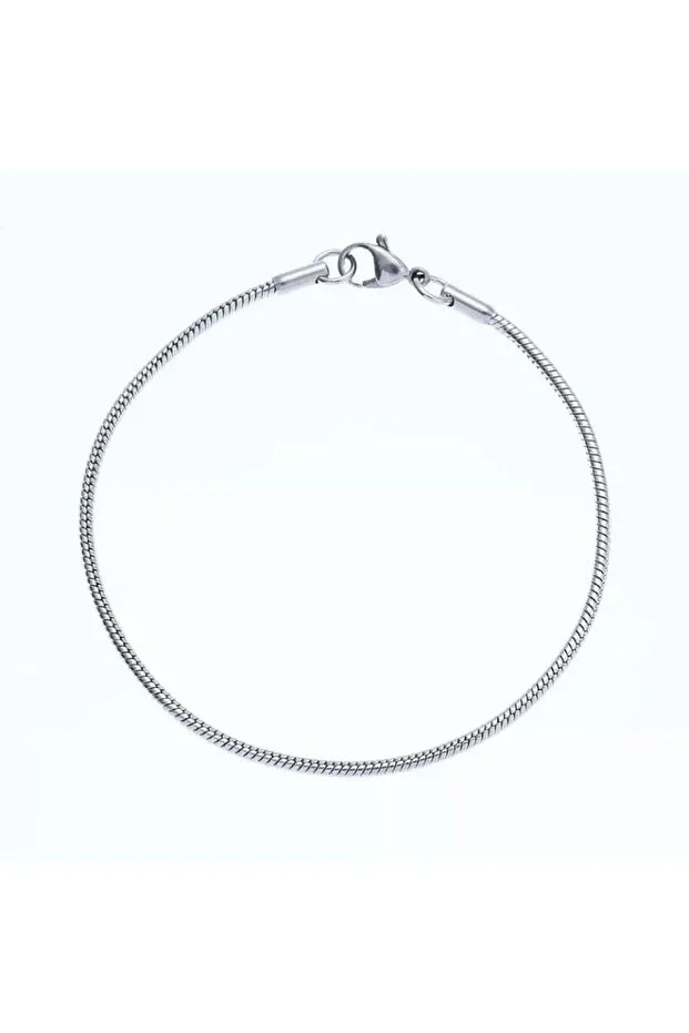 Stainless Steel Italian Snake Chain Unisex Bracelet 2 Mm 18cm Mt817