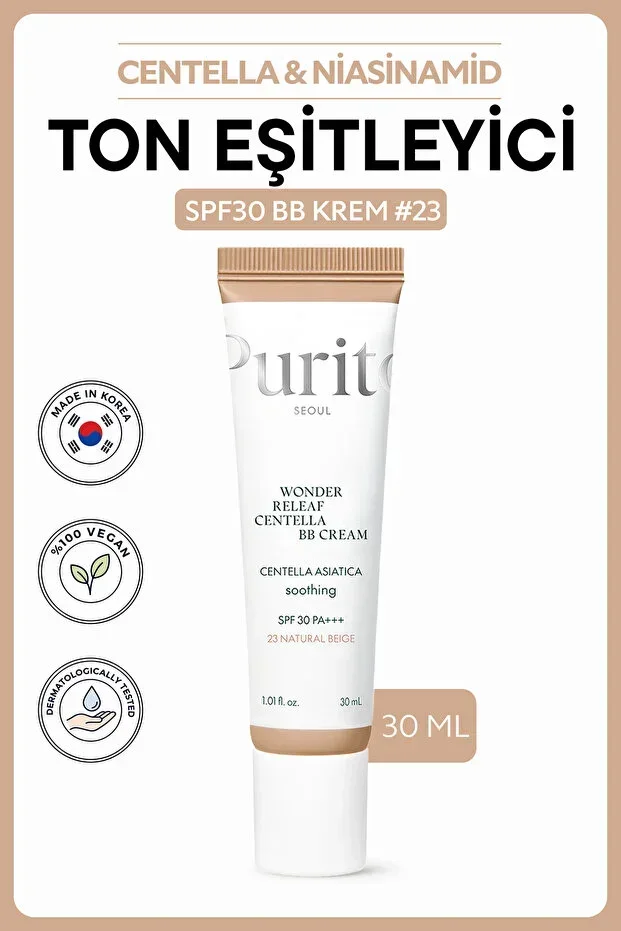 Wonder Releaf Centella BB Cream SPF30 PA+++ | Soothing Natural Coverage BB Cream 23 Natural Beige 30 ml
