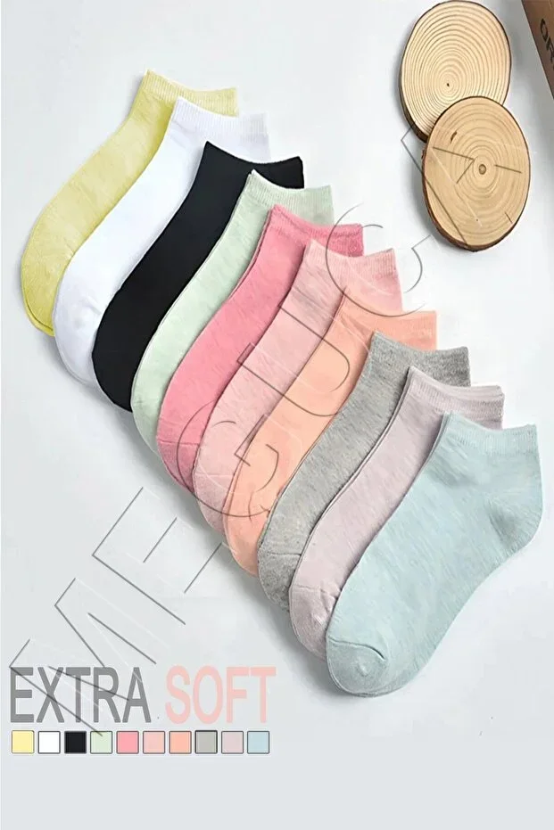 Women's Mixed Extra Soft Colored Cotton Ankle Sock Set 8 Pairs