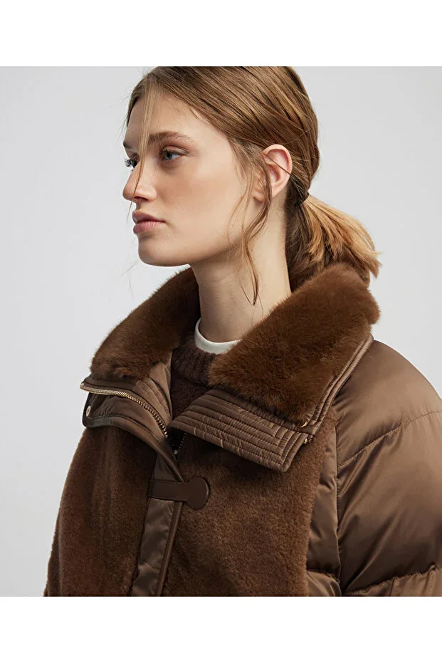 Faux fur padded jacket