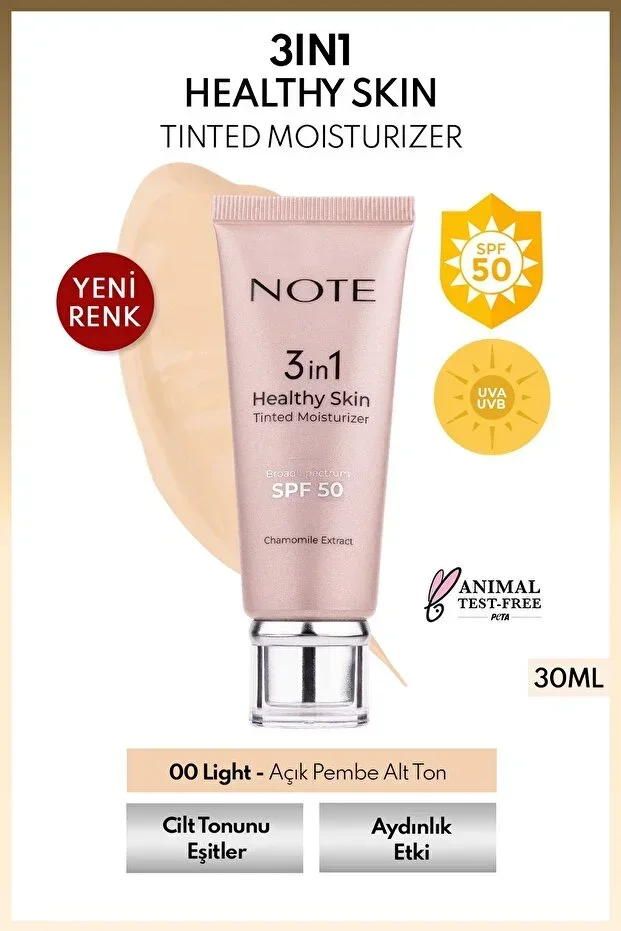 3 in 1 Healthy Skin Light Tinted Moisturizer SPF 50 Color Tone Equalizing Brightening Cream 00 Light Tone