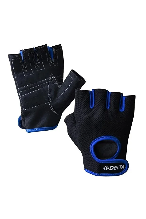 Black Blue Weight Body Dumbbell Barbell Bicycle Fitness Glove Wrist Velcro - L