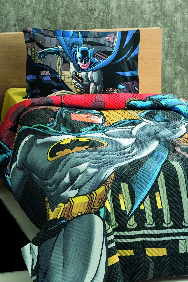 Batman Yellow Single Licensed Quilted Children's Duvet Cover Set