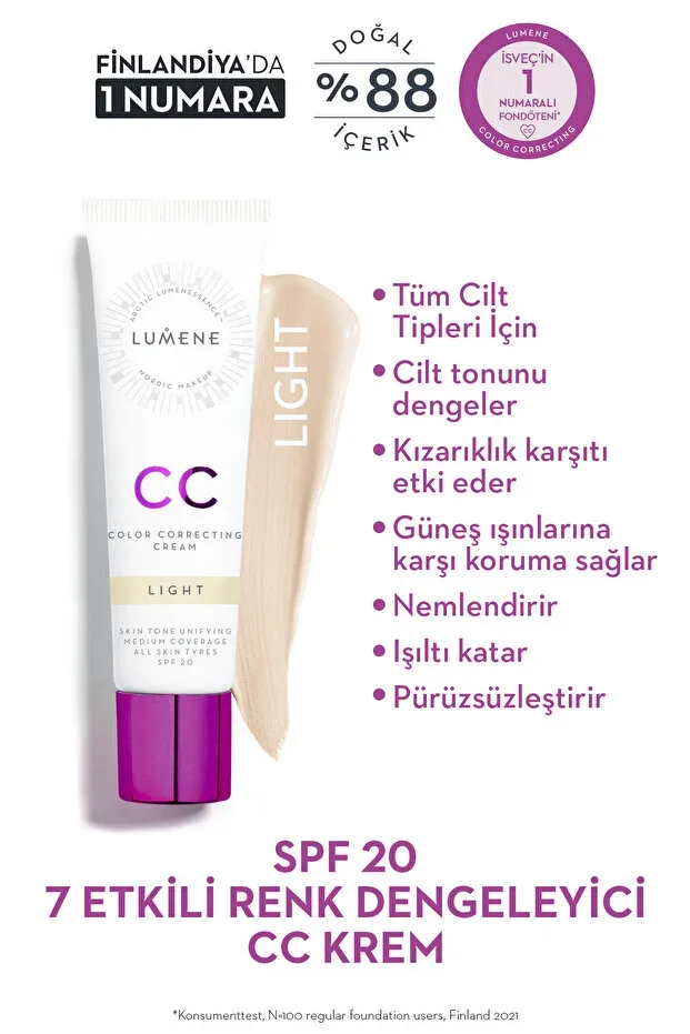SPF 20 Color Correcting and Illuminating CC Cream - Light 30 ml