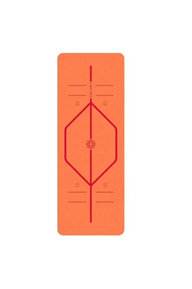 5mm Non-Slip Rubber Yoga Mat – Pilates and Exercise Mat, with Alignment Lines, Extra Comfort