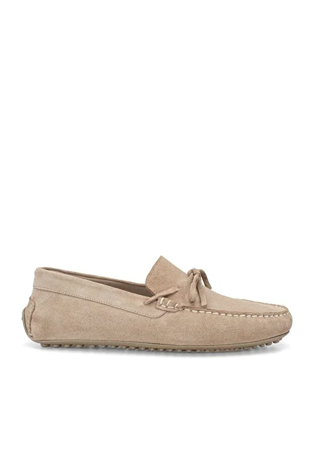 Men's Beige Genuine Leather Loafer Shoes