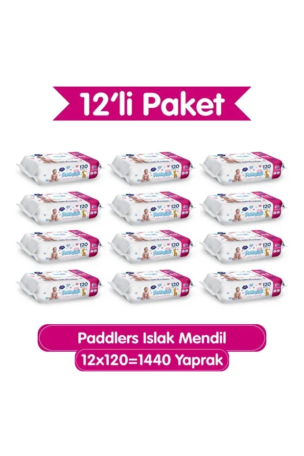 Wet Wipes 12x120 pcs Box (1440 Sheets) - Soft Texture %0 Paraben
