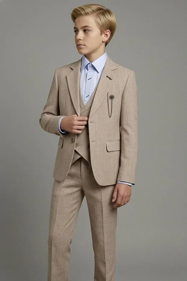 Doctor junior Slim Fit Boys' Chain Detail Suit / Without Shirt