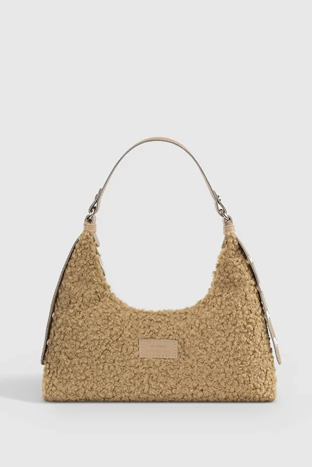Women's Mink Faux Fur Woven Baguette Bag 205