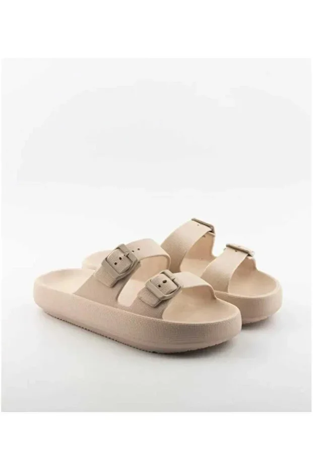 Akınalbella Unisex Double Buckle Summer Slipper E282.Z