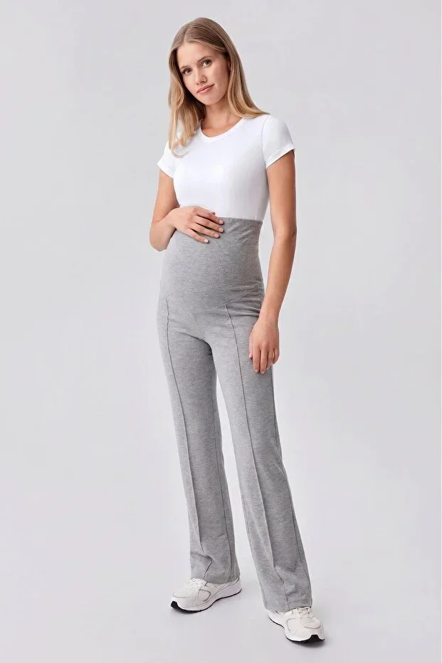 Straight Leg Adjustable Waist Jersey Stretch Viscose Soft Maternity Pants VTP03